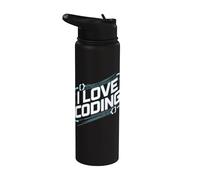 J'adore le plaisir des développeurs de logiciels de codage Stainless Steel Insulated Water Bottle