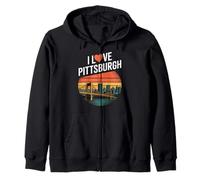 J'adore le pont du paysage urbain de Pittsburgh Sweat à Capuche