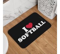 J'adore Le Softball Welcome Paillassons Anti-Salissures Paillasson Intérieur Antidérapant Paillasson D'Entree pour Extérieur Salon Baignoire 40X60Cm