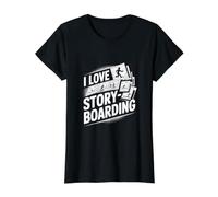 J'adore Le Storyboard Creative Journey T-Shirt Graphique avec Valeur, Femme, Noir, M