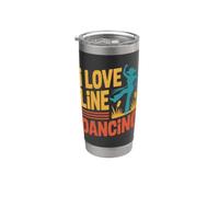 J'adore le style cowboy rétro de Line Dancing Gobelet isotherme en acier inoxydable double paroi