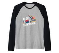 J'adore Le Taekwondo Martial Arts Pride Manche Raglan