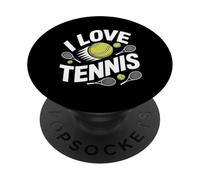 J'adore le tennis, les sports passionnés PopSockets PopGrip Adhésif