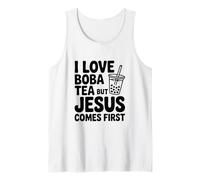 J'adore Le thé Boba, mais Jésus Vient en Premier Débardeur