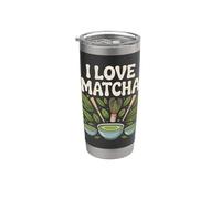 J'adore le thé vert Matcha Enthusiast Gobelet isotherme en acier inoxydable double paroi