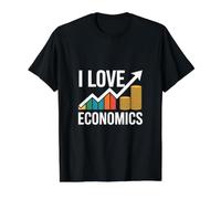 J'adore l'économie et la Croissance financière T-Shirt Graphique avec Valeur, Homme, Noir, M
