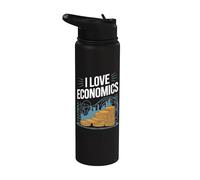 J'adore l'économie, la passion pour le savoir Stainless Steel Insulated Water Bottle