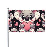 J'Adore Les Adorables Koalas Drapeaux Décoratif Colorée Bannière Durable Drapeau De Jardin Décoration Pour Extérieure Balcon Patio 90X152Cm
