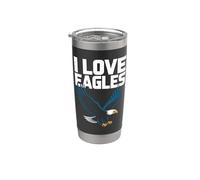 J'adore les aigles et les amoureux des oiseaux majestueux Gobelet isotherme en acier inoxydable double paroi