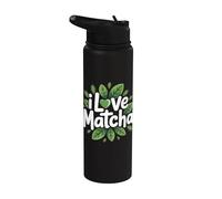 J'adore les amateurs de thé vert Matcha Leafy Stainless Steel Insulated Water Bottle