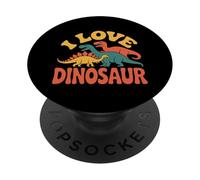 J'adore Les Amoureux de la préhistoire des Dinosaures PopSockets PopGrip Adhésif