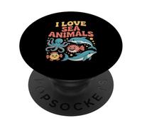 J'adore Les Animaux Marins, Les Mignonnes créatures de l'océan PopSockets PopGrip Adhésif