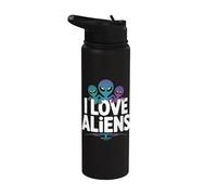 J'adore les aventures spatiales d'Aliens Stainless Steel Insulated Water Bottle