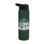 J'adore les aventures spatiales d'Aliens Stainless Steel Insulated Water Bottle