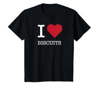 J'adore Les Biscuits, J'adore Les Biscuits T-Shirt, Enfant, Noir, 10 Ans