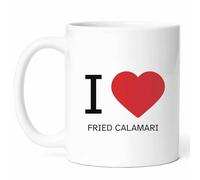 J'Adore Les Calamars Frits Mug À Café Drôle Tasses À Thé Céramique Tasse Pour Maison Cacao Travail Chocolat Chaud 330Ml