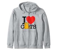 J'adore Les Chats (en Forme de cœur) Sweat à Capuche