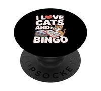 J'adore les chats et j'aime jouer au bingo avec de jolis chatons PopSockets PopGrip Adhésif