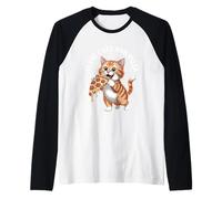 J'adore les chats et les pizzas Funny Cat Manche Raglan