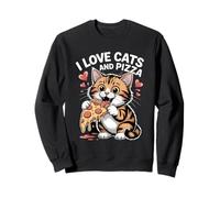 J'adore les chats et les pizzas Funny Cat Sweatshirt