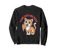 J'adore les chats et les pizzas Funny Cat Sweatshirt