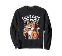 J'adore les chats et les pizzas Funny Cat Sweatshirt