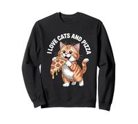 J'adore les chats et les pizzas Funny Cat Sweatshirt