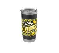 J'adore les citrons Funny Fruit Gobelet isotherme en acier inoxydable double paroi