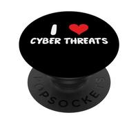 J'adore Les cybermenaces - Heart - Info Sec Security IT Tech PopSockets PopGrip Adhésif