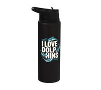 J'adore les dauphins, l'océan et la créature marine Stainless Steel Insulated Water Bottle