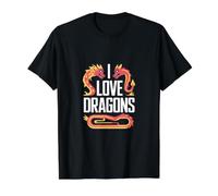 J'adore Les Dragons, créature Mythique T-Shirt Graphique avec Valeur, Homme, Noir, L