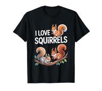 J'adore Les écureuils, Les adorateurs d'animaux Mignons T-Shirt Graphique avec Valeur, Homme, Noir, XL