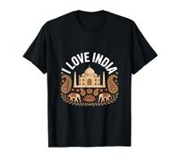 J'adore les éléphants Paisley du Taj Mahal en Inde T-Shirt