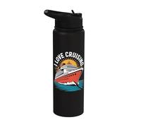 J'adore les escapades en mer en croisière Stainless Steel Insulated Water Bottle