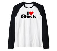 J'adore Les FANTÔMES en Forme DE CŒUR Manche Raglan