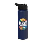 J'adore les fleurs de Jeepney des Philippines Stainless Steel Insulated Water Bottle