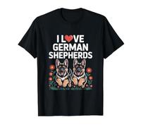 J'adore Les Jolis Chiots des bergers allemands T-Shirt Graphique avec Valeur