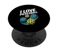 J'adore Les Joueurs passionnés de Sports de Pickleball PopSockets PopGrip Adhésif