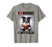 J'adore les livres et mon border collie lisant un troupeau de chiens, maman, papa T-Shirt