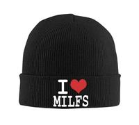 J'adore Les Milf Femme Homme Bonnets De Ski Classique Bonnets Tricoté Mode Bonnet d'hiver pour Ski Quotidien Patinage