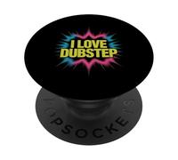 J'adore Les Ondes sonores pour Les passionnés de Dubstep PopSockets PopGrip Adhésif