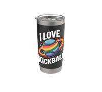 J'adore les passionnés de Kickball Rainbow Planet Gobelet isotherme en acier inoxydable double paroi