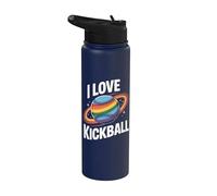 J'adore les passionnés de Kickball Rainbow Planet Stainless Steel Insulated Water Bottle