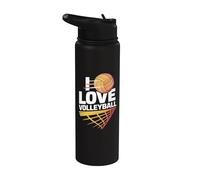 J'adore les passionnés de volley-ball Stainless Steel Insulated Water Bottle