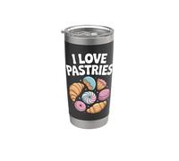 J'adore les pâtisseries, les délices sucrés et le fun Gobelet isotherme en acier inoxydable double paroi