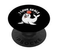 J'adore les phoques, les adorables amoureux des animaux marins PopSockets PopGrip Adhésif