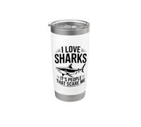 J'adore les requins, ce sont les gens qui me font peur Gobelet isotherme en acier inoxydable double paroi