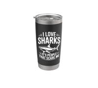J'adore les requins, ce sont les gens qui me font peur Gobelet isotherme en acier inoxydable double paroi