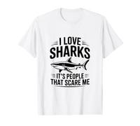 J'adore Les Requins, ce sont Les Gens Qui me Font Peur T-Shirt Graphique avec Valeur
