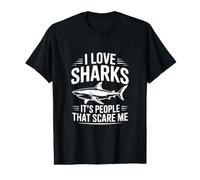 J'adore Les Requins, ce sont Les Gens Qui me Font Peur T-Shirt Graphique avec Valeur